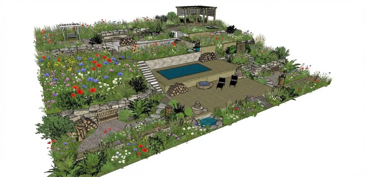 Генплан -> Террасный сад (после)